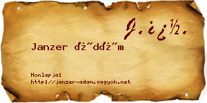 Janzer Ádám névjegykártya