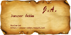 Janzer Ádám névjegykártya